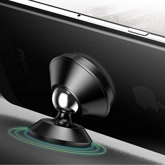 Suport auto magnetic rotire 360 grade V2 pentru telefon, Negru