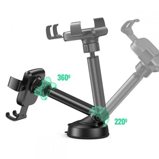 SUPORT AUTO Ugreen pt. SmartPhone, "LP200" fixare parbriz sau bord prin ventuza, negru "60990B" - 6957303893164