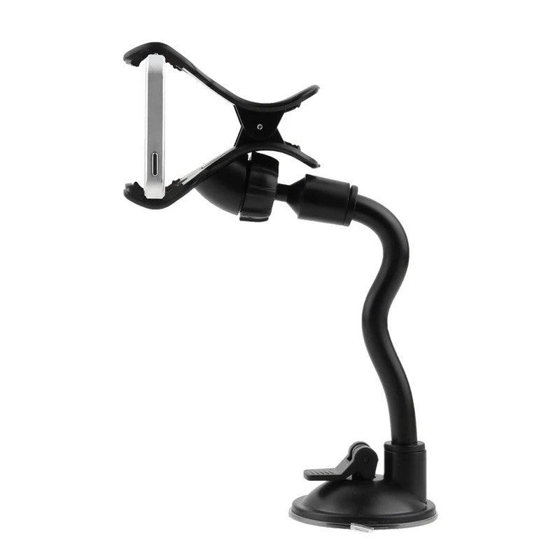 Suport auto universal extensibil, pentru telefon sau GPS, 360 de grade, ajustabil, compatibil cu dispozitive ce au intre 4-7 inch, Negru