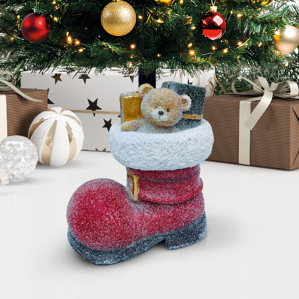 Suport Brad Crăciun - Cizmă - Piatră - 35,5 x 22,4 x 45,5 cm