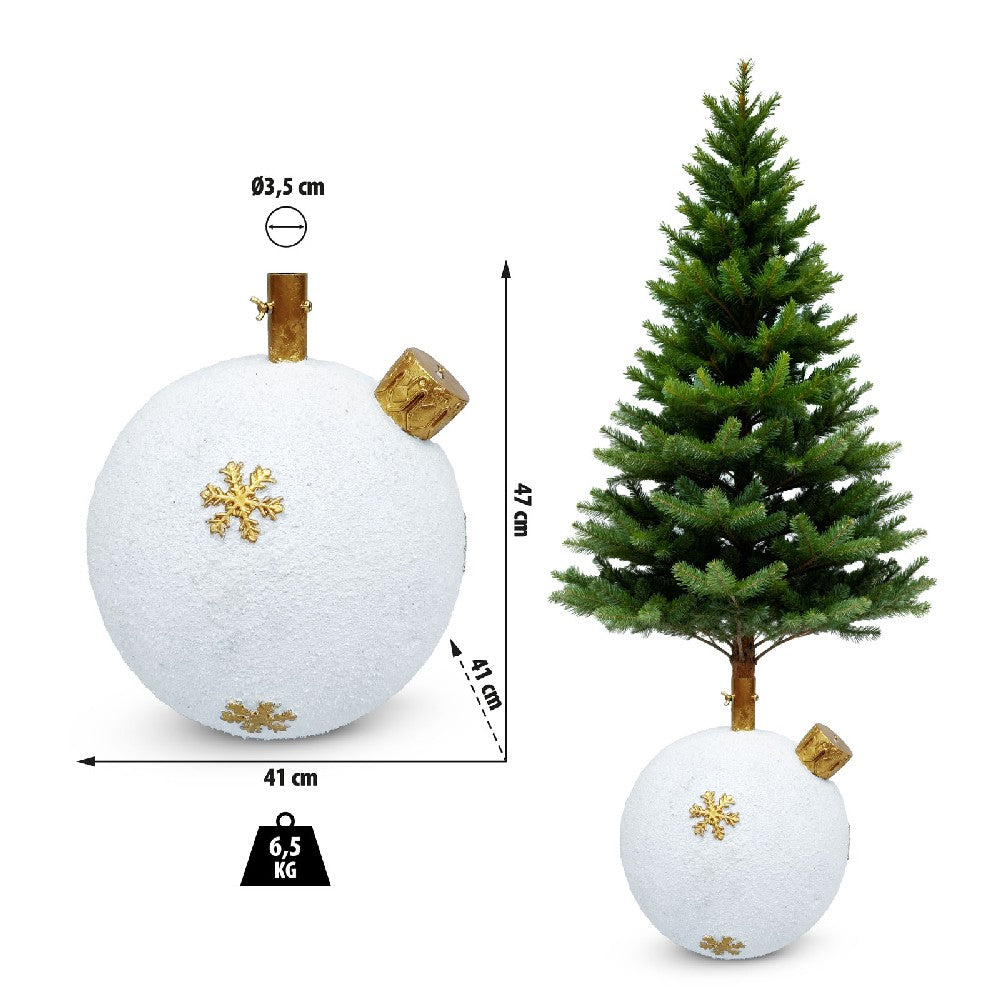 Suport Brad Crăciun - Glob Ornamental - Piatră - 41 x 41 x 47 cm