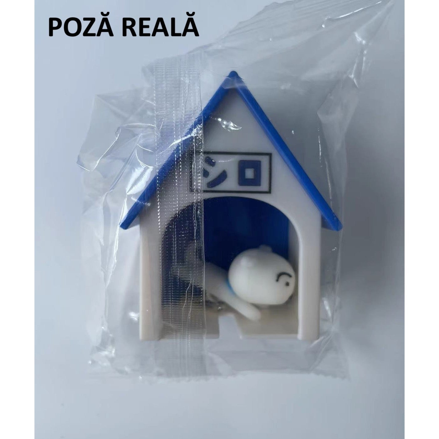 Suport de Chei, Model Casuta si Breloc Caine Alb, 7x6x4cm