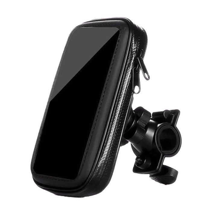 Suport husa telefon mobil pentru bicicleta si motocicleta, rezistent apa si socuri, touchscreen, 360 rotativ, negru, marime L ≤ 5.5 inch