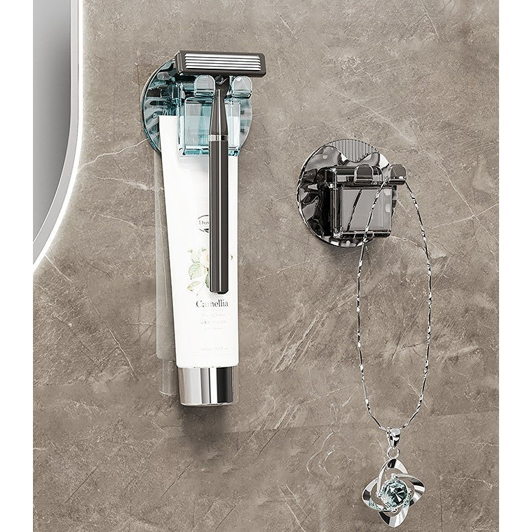 Suport Multifunctional 2 in 1, Pahar si Suport pentru Periuta de Dinti, Plastic, Dimensiune: 10.4 x 7.3 x 7.3 cm, Roz