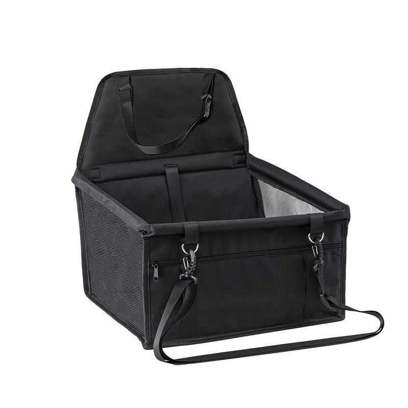 Scaun Auto pentru Animalele de Companie, Cos Auto pentru Animale, cu Prindere de Scaun si Centura de Siguranta, 41 x 34 x 28 cm, Negru