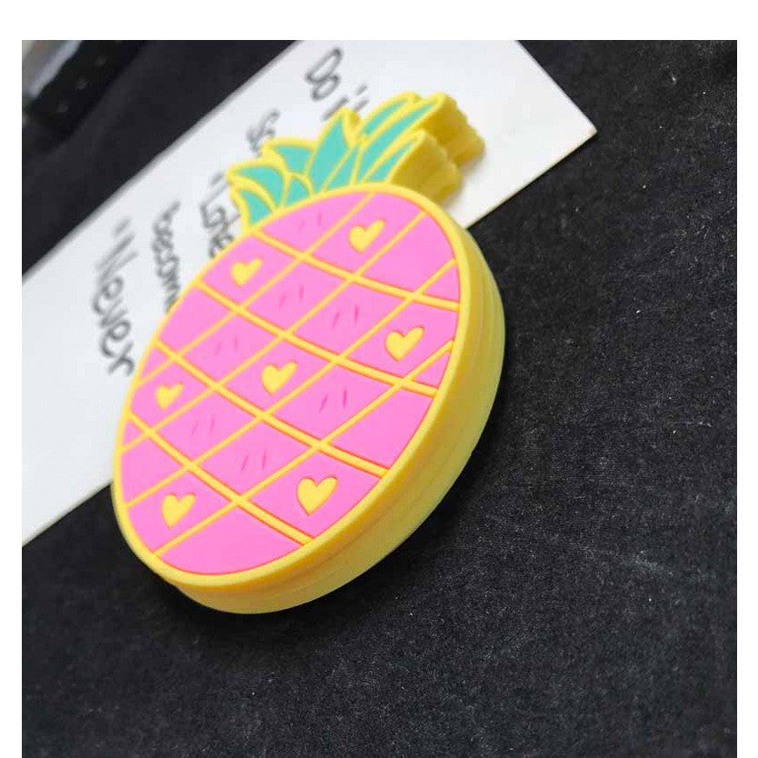 Suport pentru Pahar, Model Ananas, din PVC, 12 x 9 cm, Rezistent la Caldura, Roz