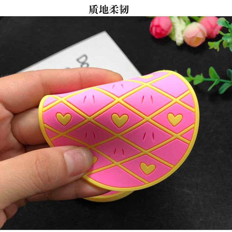 Suport pentru Pahar, Model Ananas, din PVC, 12 x 9 cm, Rezistent la Caldura, Roz