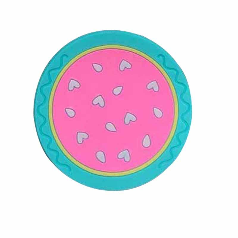 Suport pentru Pahar, Model Pepene, din PVC, 10 cm, Rezistent la Caldura, Verde/Roz