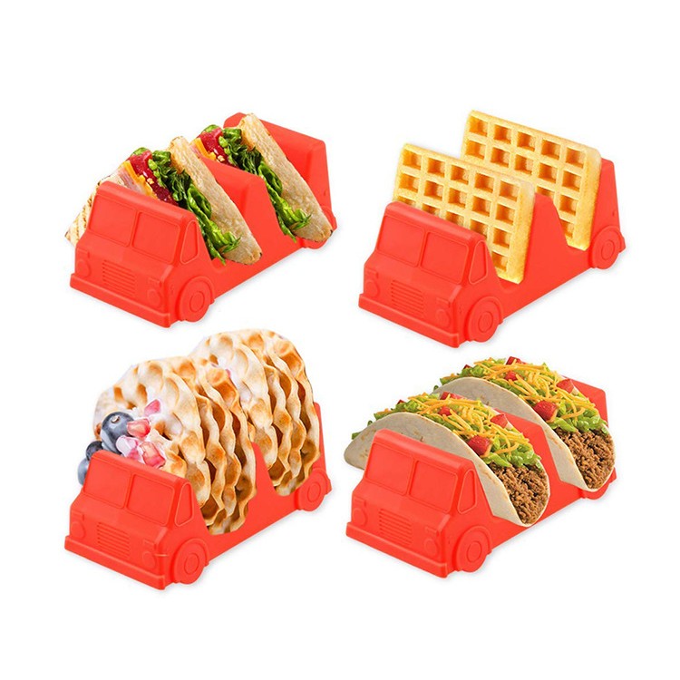 Suport pentru Taco, Model Autobuz, 14 x 7.5 x 6.5 cm, din PP, Portocaliu