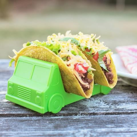 Suport pentru Taco, Model Autobuz, 14 x 7.5 x 6.5 cm, din PP, Verde
