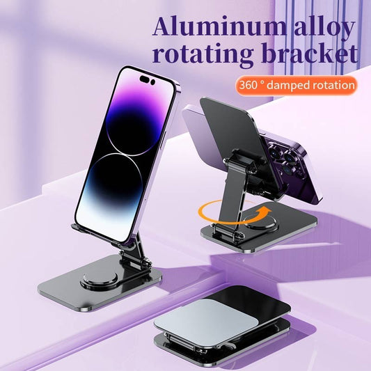 Suport pentru Telefon, Flippy, Suport Pliabil pentru Streaming, din Aliaj de Aluminiu, Compatibil cu Tableta, pentru Birou, 14.6 x 11.5 x 7 cm, Space Grey