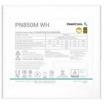 SURSA DeepCool "PN850-M Wh", 850W, certificare 80 Plus Gold, active PFC, full bridge SRC LLC si DC to DC, non-modular, fan 120mm, alb, "R-PN850M-FC0W-JGEU"