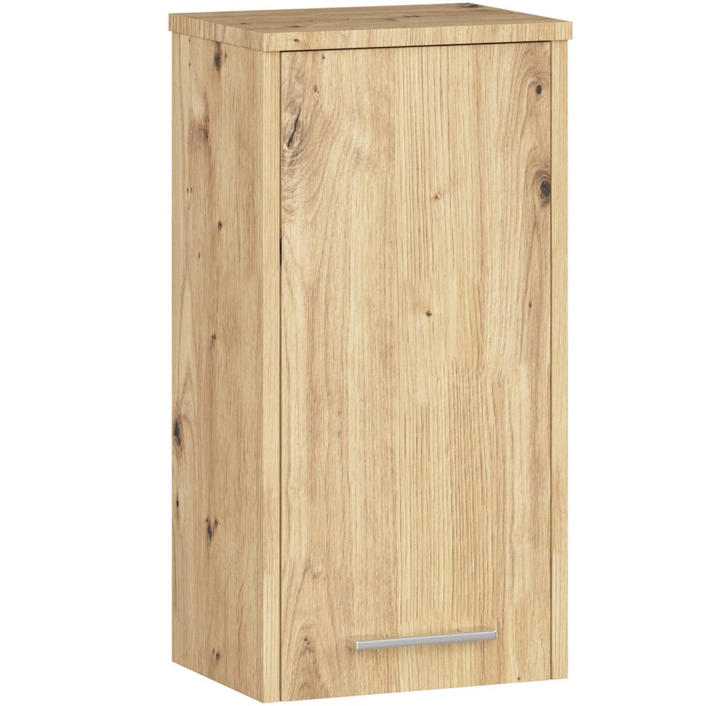 Dulap baie suspendat, cu usa si raft interior, PAL 16 mm, 30×22,5×60 cm, stejar artisan