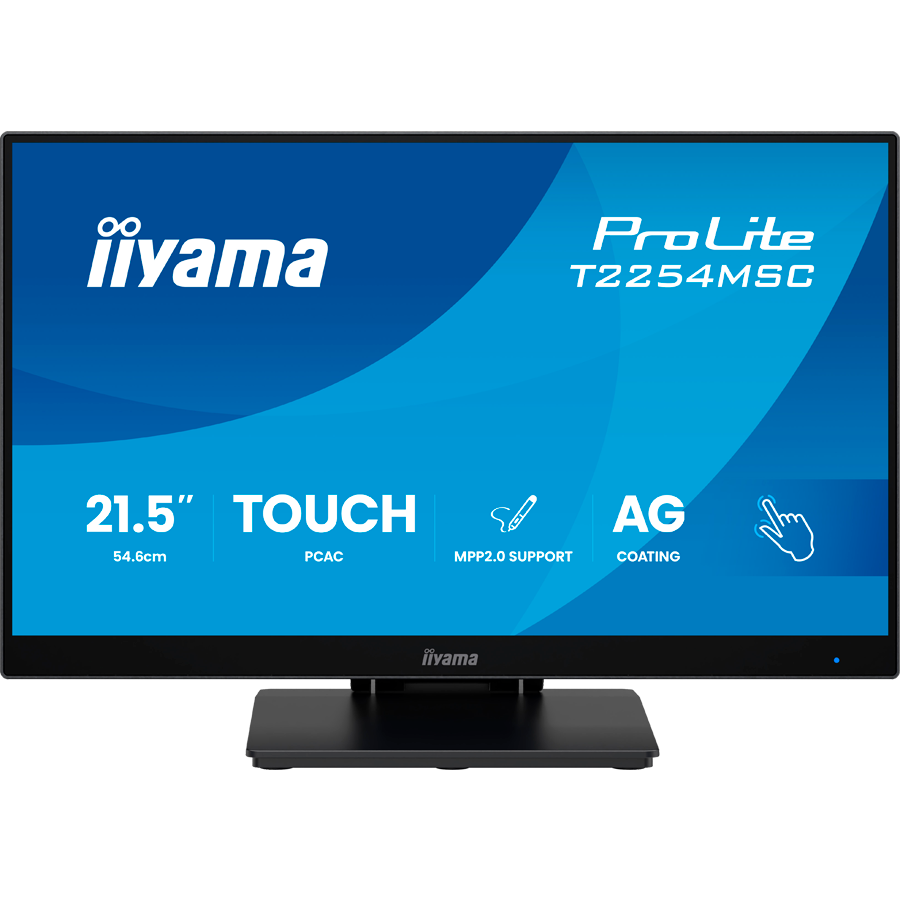 Iiyama ProLite T2254MSC-B2AG - LED monitor 22 inch 21.5 inch viewable touchscreen 1920 x 1080 Full HD 1080p 100 Hz IPS 300 cd m2 1300 1 4 ms HDMI DisplayPort speakers "T2254MSC-B2AG"