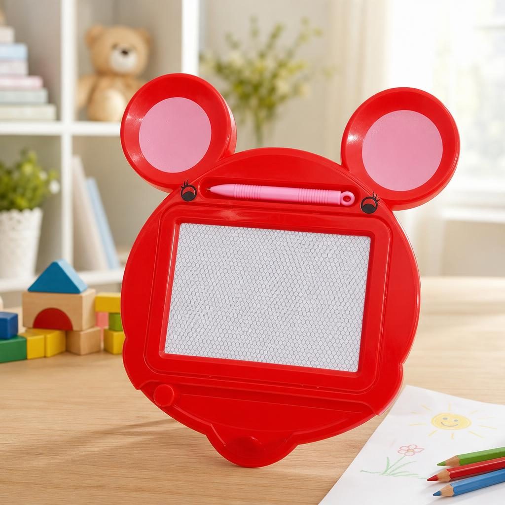 Tabla Magnetica pentru desen, Pix, forma Soricel, dimensiuni 23x26.5 cm, Dezvolta Creativitatea, Rosu