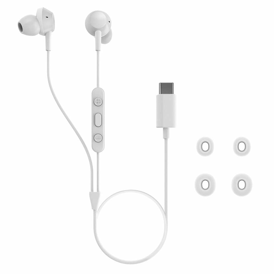 Casti TAE5008WT/00, USB-C, 1.2 m, Alb "TAE5008WT/00" (timbru verde 0.18 lei)