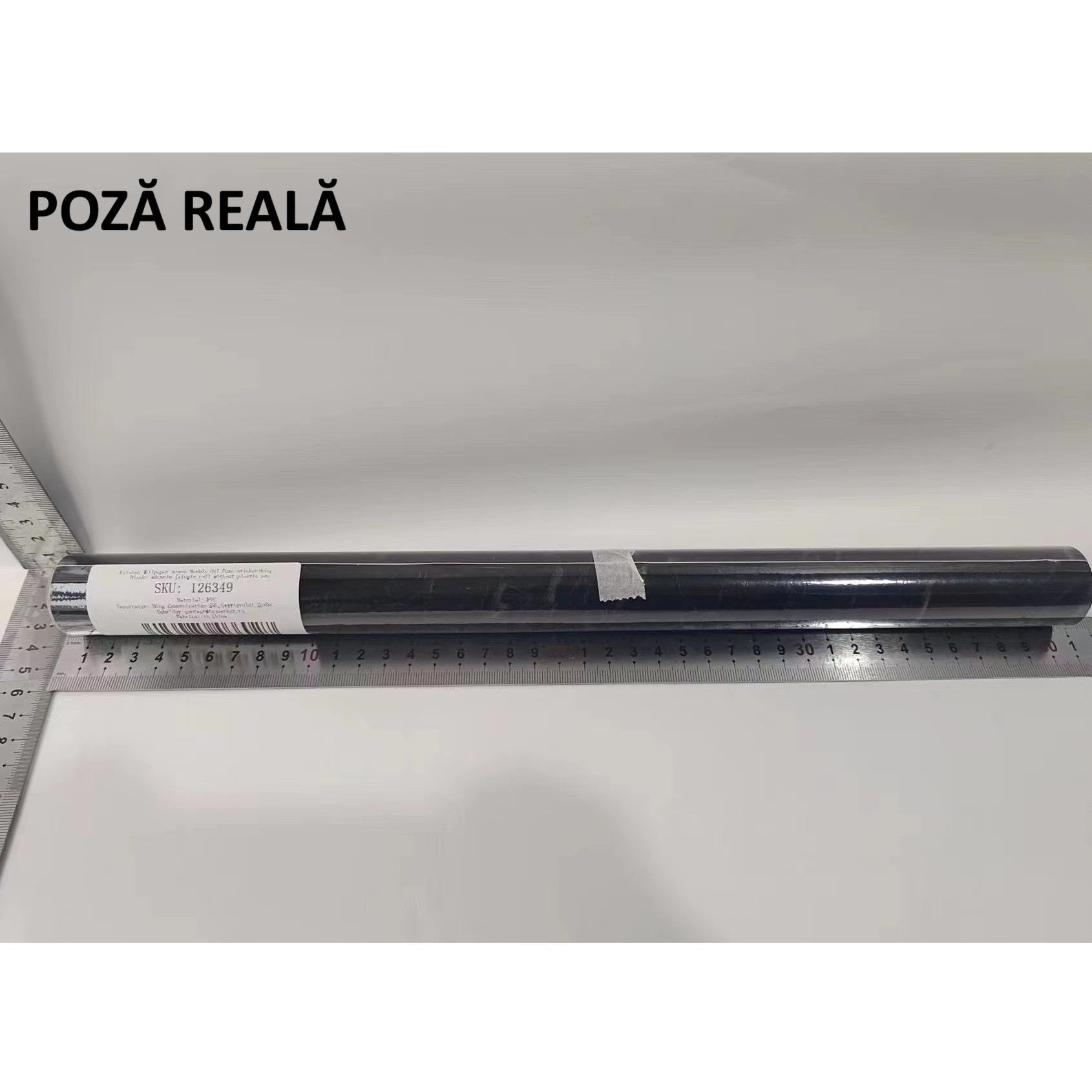 Tapet Autocolant pentru Bucatarie, Rola cu Efect de Marmura, Folie Autoadeziva, 40cmx100cm, Negru