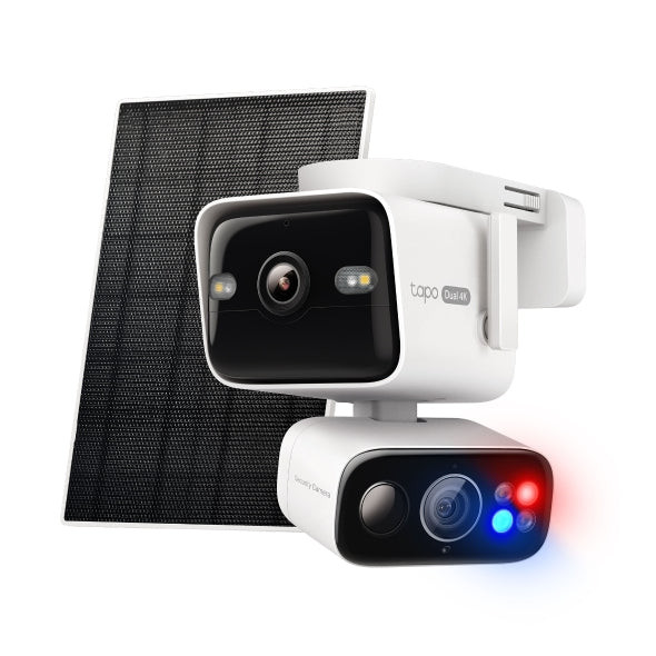Cameră IP Exterior Tp-Link, dual lens 4K+4K (wide 165°+telephoto 6mm), pan/tilt 360°, alimentare solara inclusa, baterie