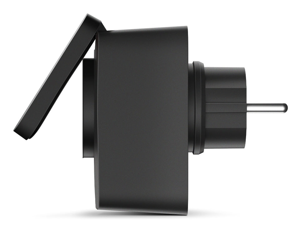 PRIZA inteligenta TP-LINK exterior, design compact, certificare Matter, Schuko x 1, cu monitorizarea energiei, conectare prin Schuko (T), 16 A, programare prin smartph, BT, WiFi, negru "Tapo P410M"