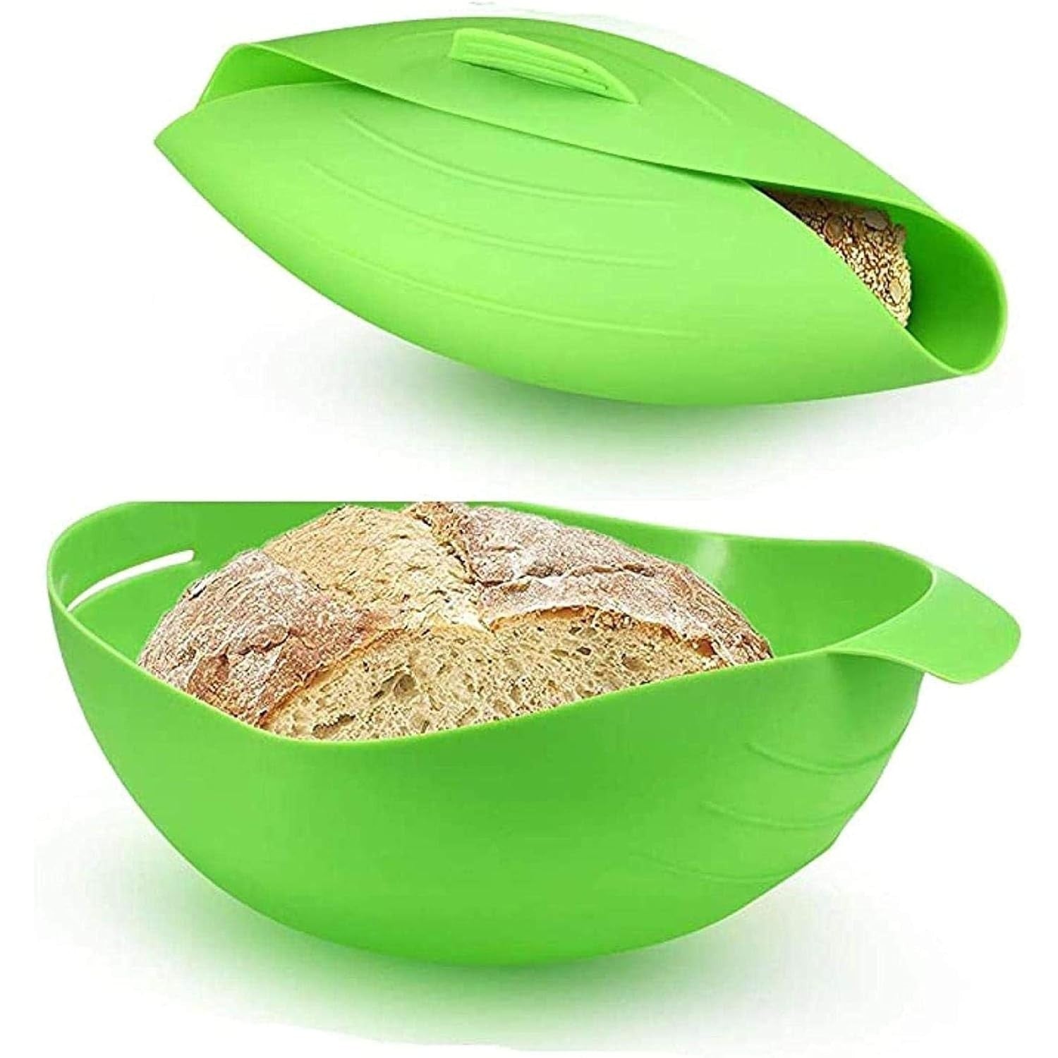 Tava de Copt pentru Cuptor, pentru Paine, Peste, Legume, din Silicon, Pliabila, Multifunctionala, Forma pentru Preparare si Gatiere, 24.5x9 cm, Verde