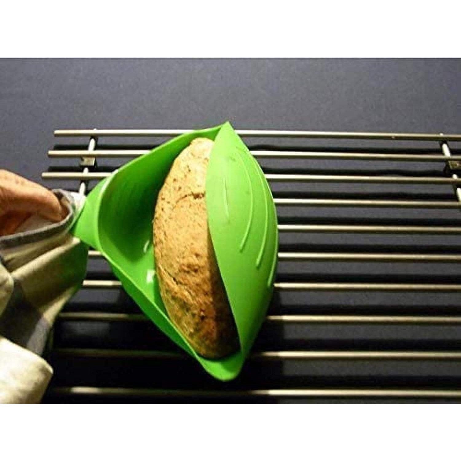 Tava de Copt pentru Cuptor, pentru Paine, Peste, Legume, din Silicon, Pliabila, Multifunctionala, Forma pentru Preparare si Gatiere, 24.5x9 cm, Verde