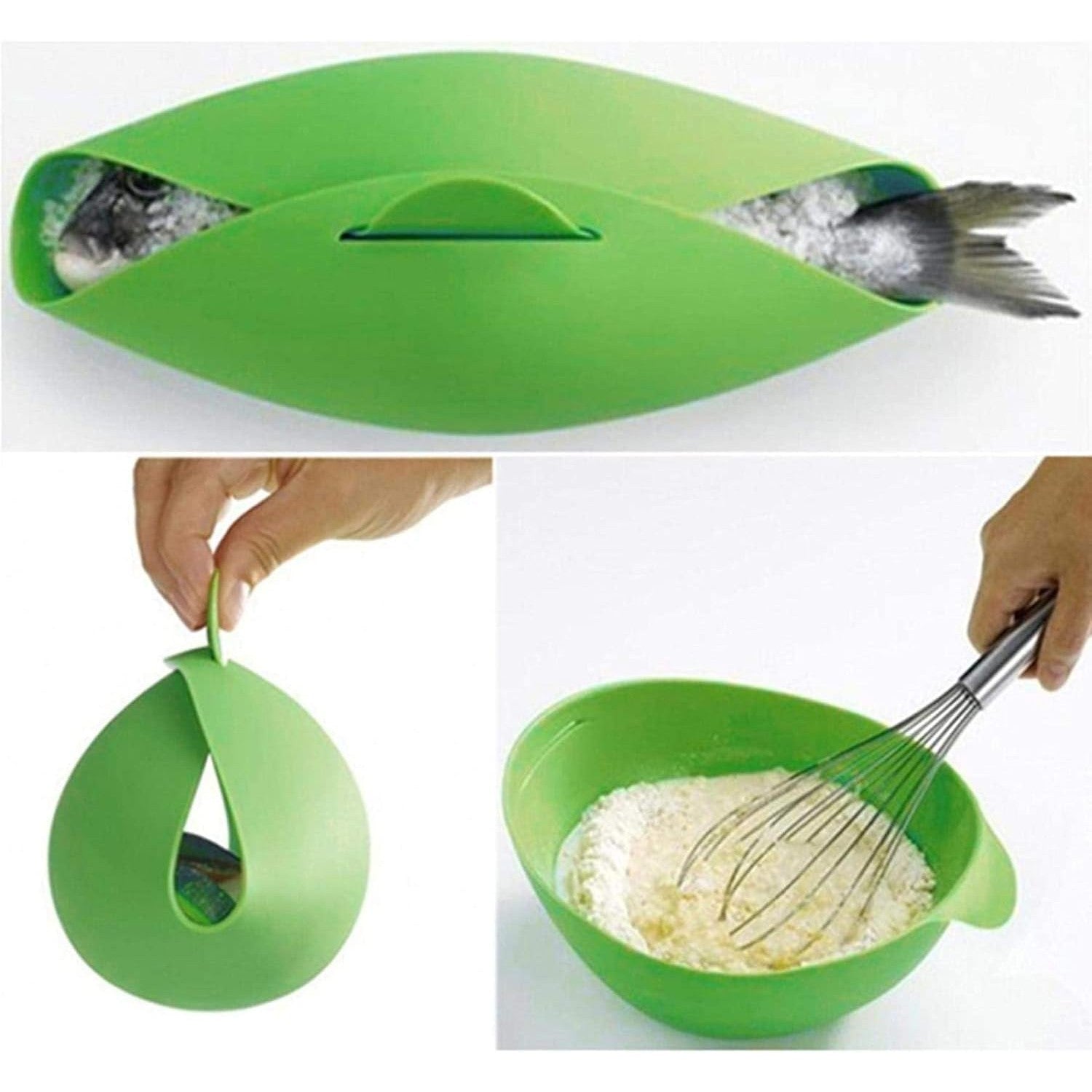 Tava de Copt pentru Cuptor, pentru Paine, Peste, Legume, din Silicon, Pliabila, Multifunctionala, Forma pentru Preparare si Gatiere, 24.5x9 cm, Verde