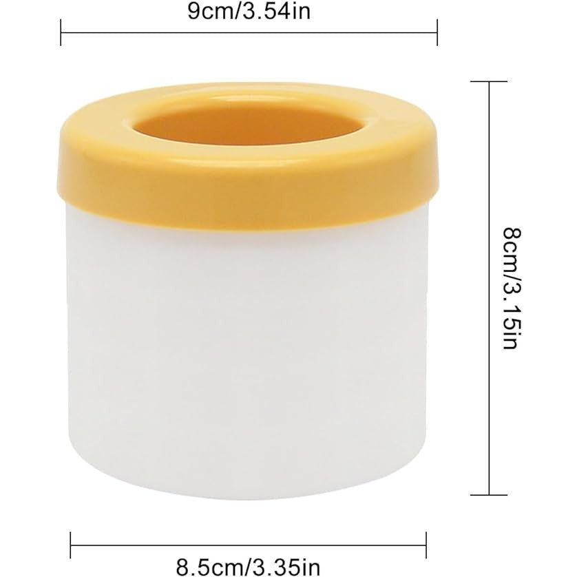 Tava de Gheata din Silicon cu Capac, Forma de Gheata pentru Racirea Bauturilor, in Forma de Pahar, Silicon fara BPA, Cuburi de Gheata, 9x8.5x8 cm, Galben