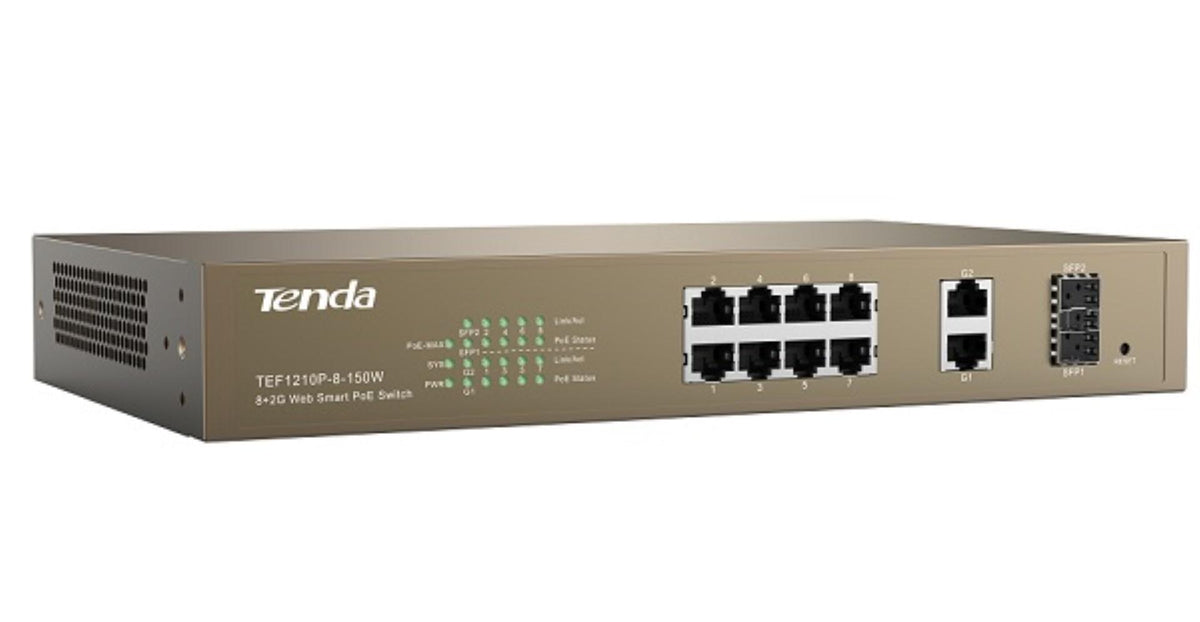 Tenda 8-PORT + 2GB WEB SMART POE SWITCH 