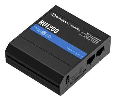 Router wireless Teltonika RUT200 | Industrial LTE Router | 4G/LTE Cat.4, 2x LAN 100Mb/s WiFi 2,4GHz, RMS "TELTONIKA RUT200"