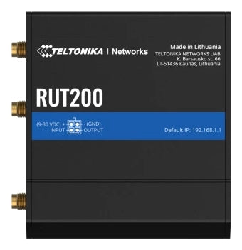Router wireless Teltonika RUT200 | Industrial LTE Router | 4G/LTE Cat.4, 2x LAN 100Mb/s WiFi 2,4GHz, RMS "TELTONIKA RUT200"