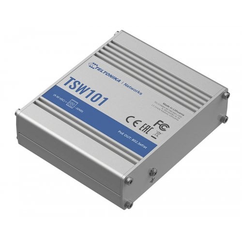 SWITCH Teltonika POE "TSW101", 5 x LAN port 10/100/1000 Mbps din care 4 x PoE, buget PoE 60W "TSW101000000"