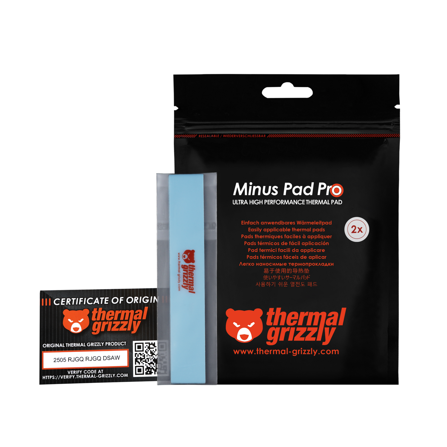 Thermal Grizzly Minus Pad Pro, 120x20x1.5 mm, 2 buc "TG-MP-P-120-20-15-2"