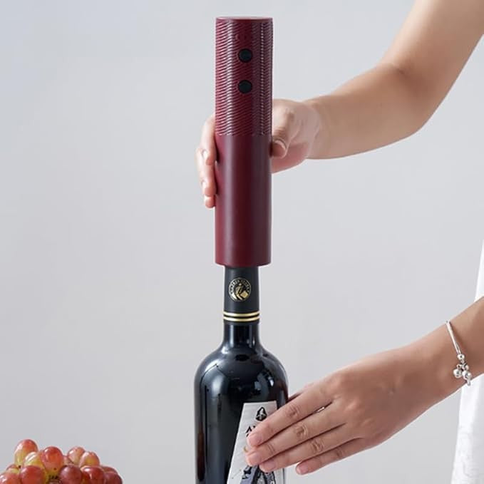 Tirbuson Electric, Deschizator Sticle de Vin, Incarcare USB, 20 x 4.6 cm, Negru