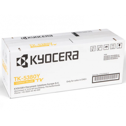 Toner Original KYOCERA Yellow,TK-5380Y, pentru ECOSYS PA4000cx|MA4000cix|MA4000cifx, 10K, incl.TV 1.2 RON, 