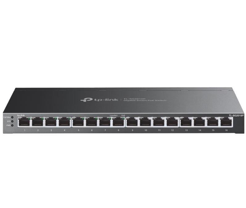 Switch POE TP-Link, 16-Port Gigabit Smart Switch with 8-Port Gigabit PoE+, 120 W PoE Budget, "TL-SG2016P"