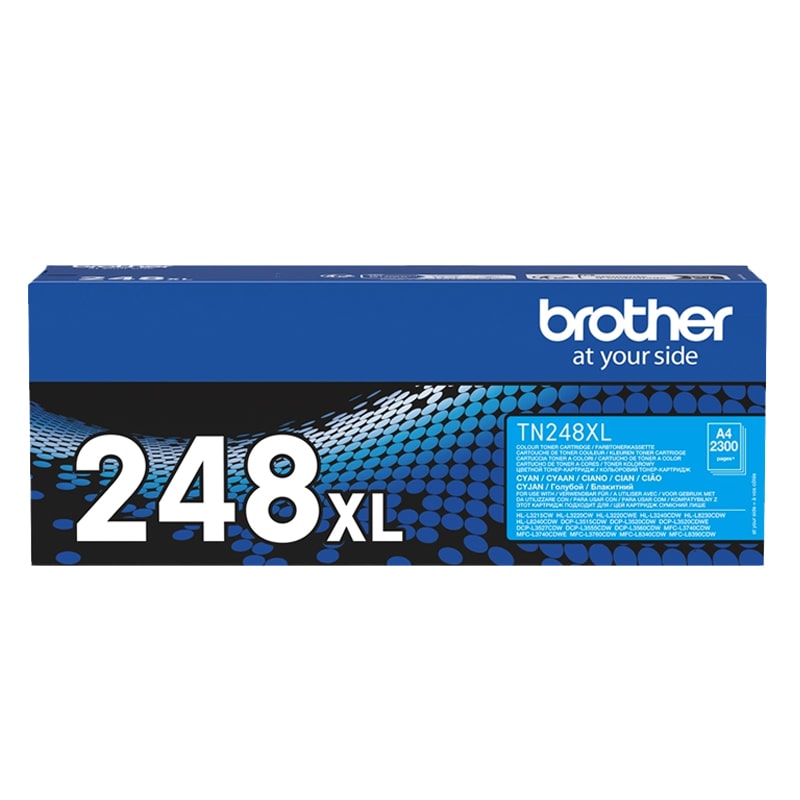 Toner Original BROTHER Cyan, TN248XLC, pentru HL-L3220|L3240|HL-L8230|L8240|DCP-L3520|DCP-L3560|MFC-L3740|MFC-L8340|MFC-L8390, 2.3K, 