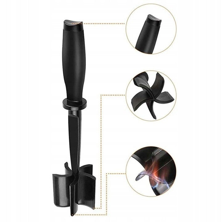 Tocator de Carne Manual, cu Lama pentru Tocarea si Amestecarea Carnii, 28x6cm, cu 5 Lame Curbate, Rezistent la Caldura, Multifunctional, Plastic Rezistent, Negru