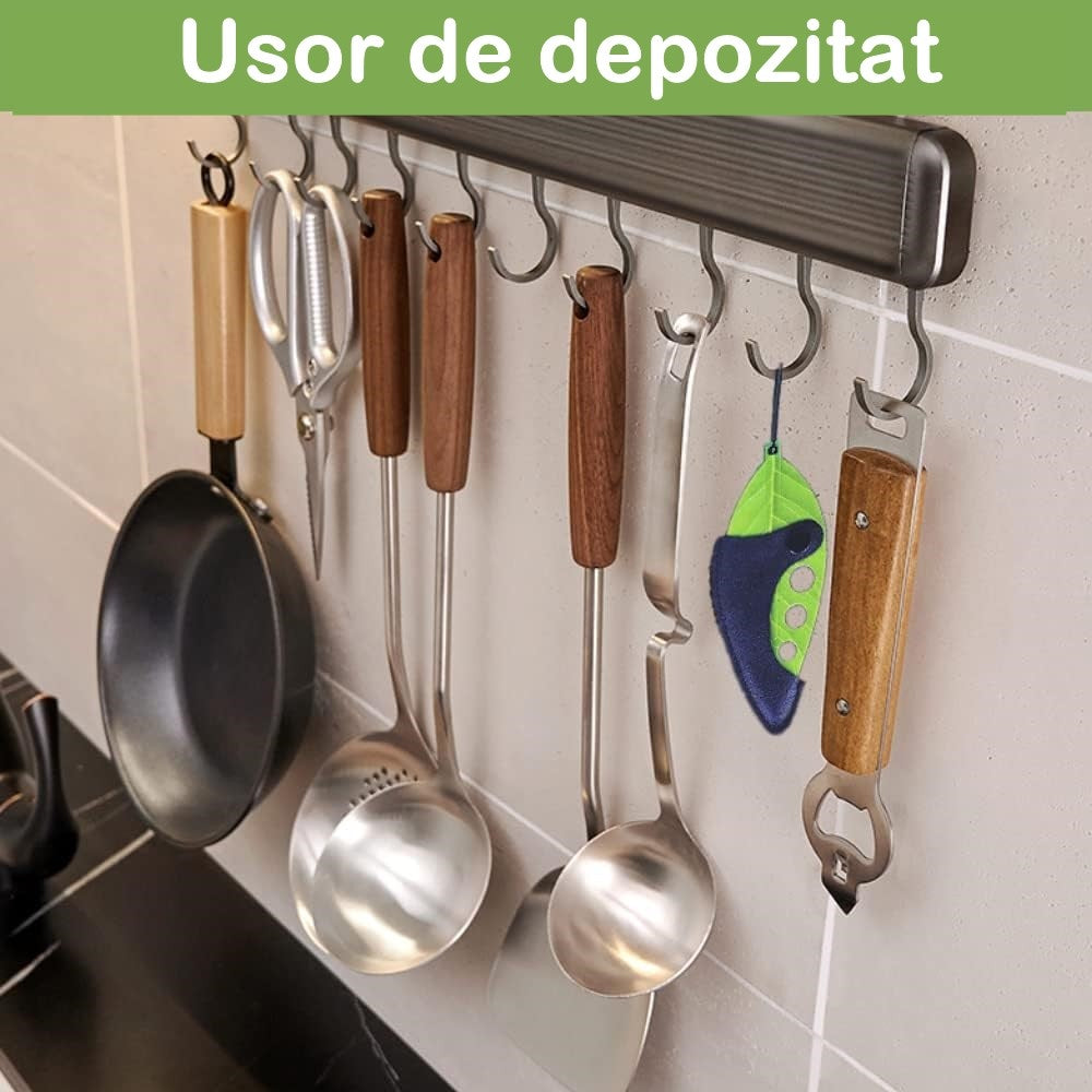 Tocator manual pentru ierburi instrument de curatat frunze, tocator, margini ascutie, 9 gauri de diferite dimensiuni, multifunctional, material otel inoxidabil, rezistent la rugina, 14 x 5.5 cm, verde