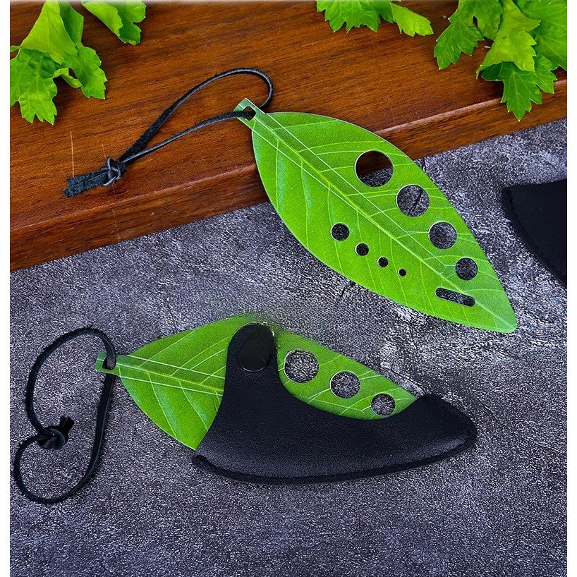 Tocator manual pentru ierburi instrument de curatat frunze, tocator, margini ascutie, 9 gauri de diferite dimensiuni, multifunctional, material otel inoxidabil, rezistent la rugina, 14 x 5.5 cm, verde