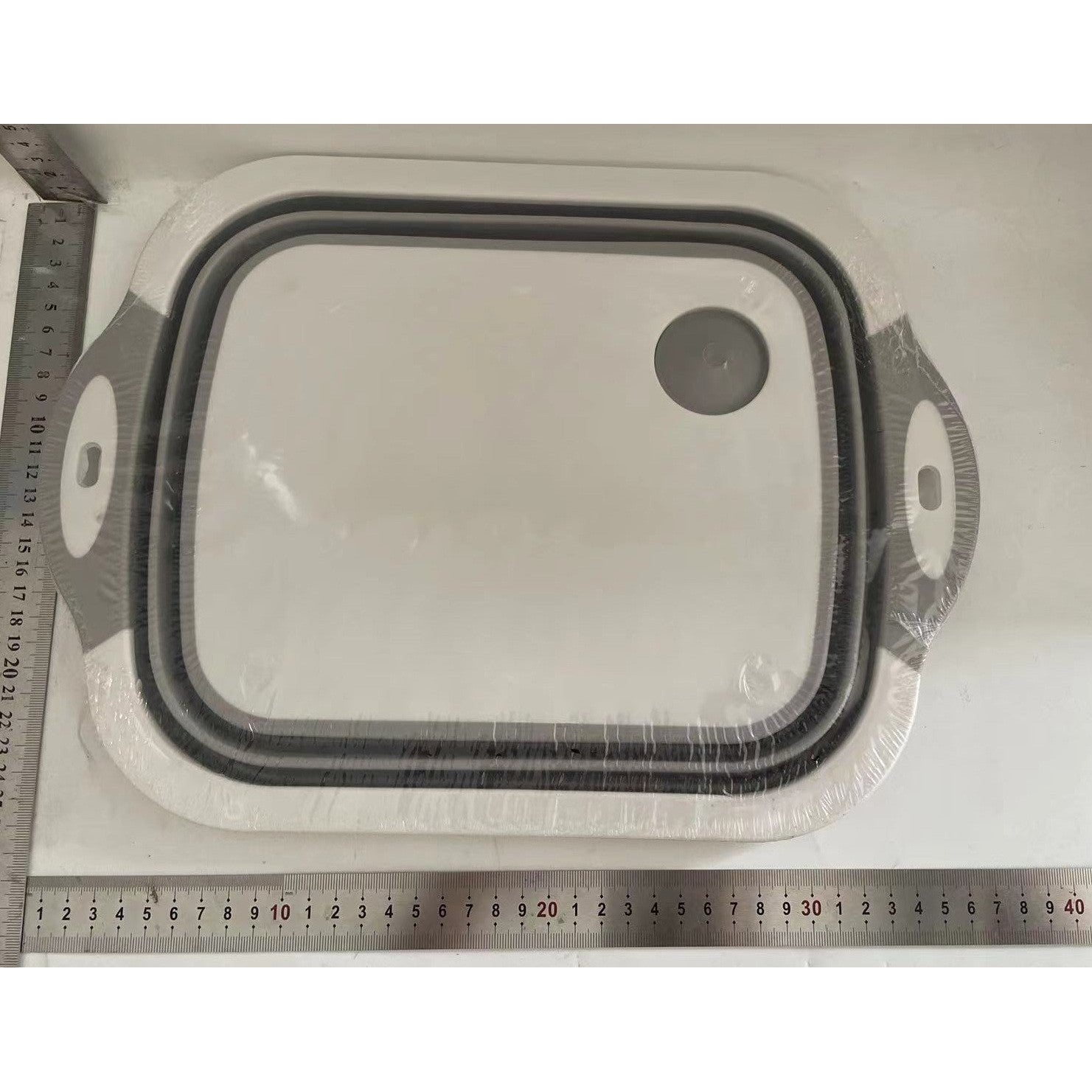 Tocator Multifunctional, 2 in 1, cu Cos pentru Spalat si Scurgere Alimente, 480 g, Pliabila, Gri