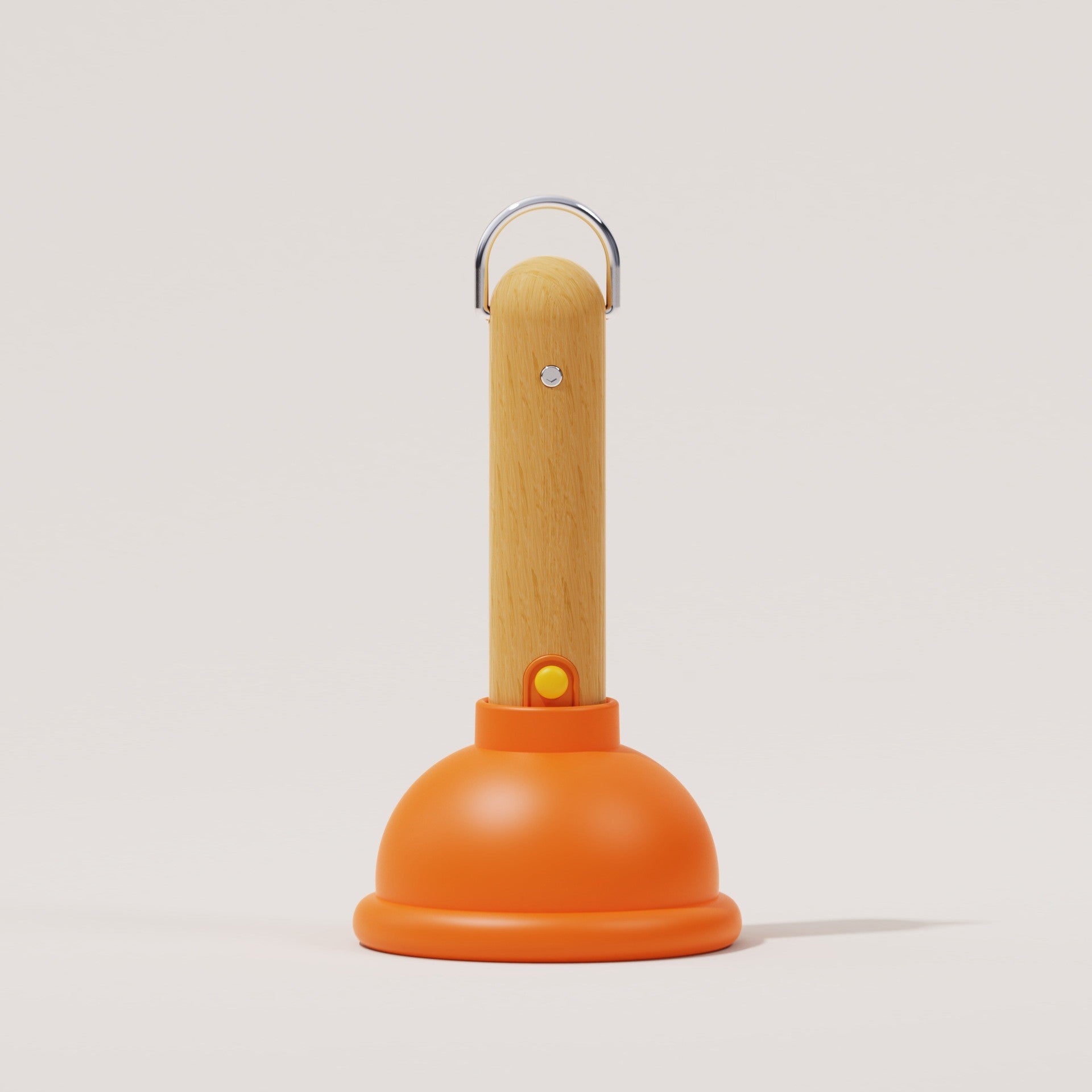 Lampa Nocturna, Model Ventuza de Toaleta, Alimentare USB, din Lemn si Silicon, 16 x 9 cm, Portocaliu