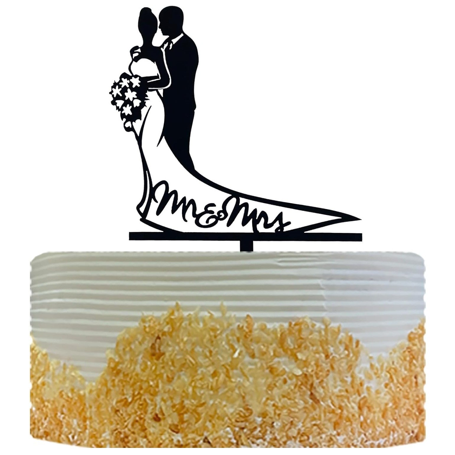 Topper Tort, Model 1 Mr&Mrs, 17.5 x 11 cm, Negru
