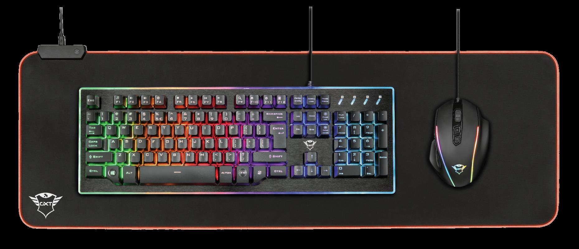 Mouse PAD TRUST, "GXT 764 GlideFlex", gaming , cu led, cauciuc si material textil, 930 x 300 x 3 mm, negru, "TR-23395"