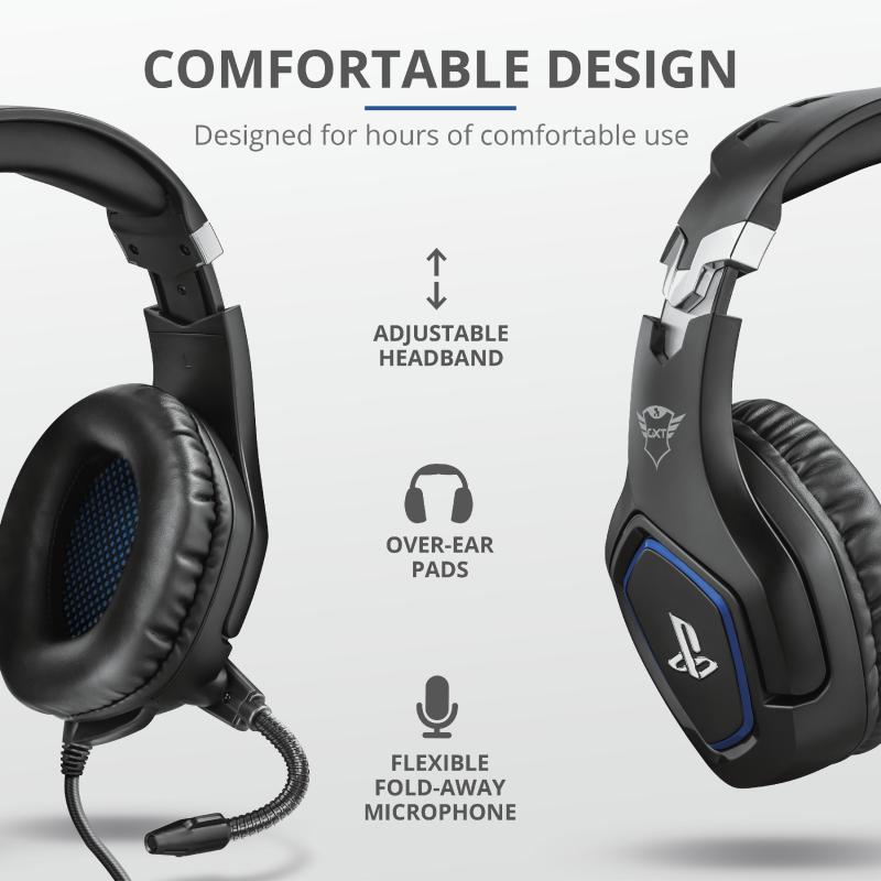 CASTI Trust, "GXT 488 Forze PS4", cu fir, gaming, utilizare multimedia, smartphone, microfon pe brat, conectare prin Jack 3.5 mm, negru, "TR-23530"