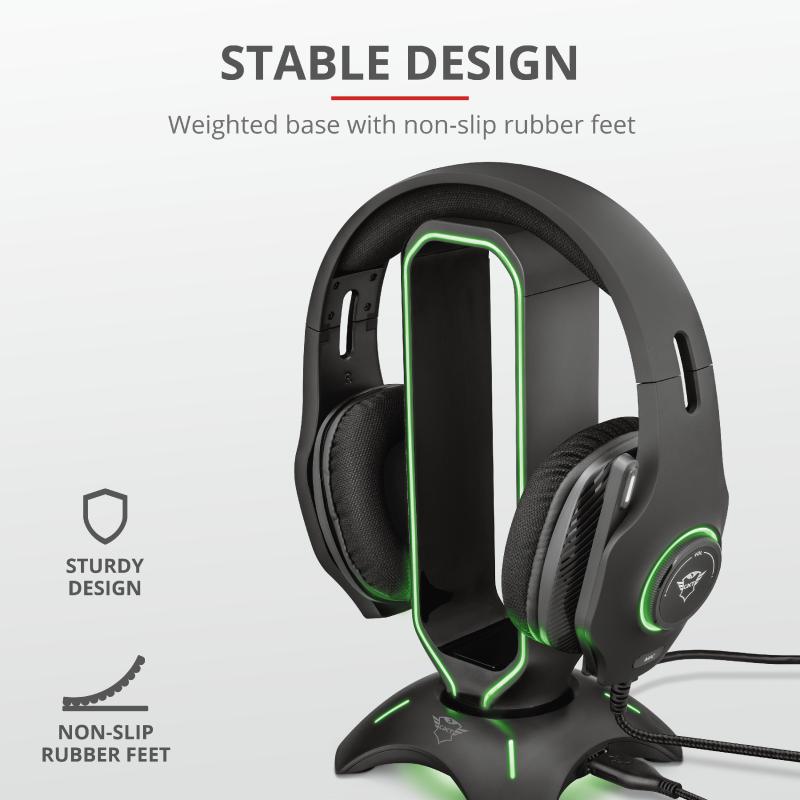 CASTI. Trust - accesorii GXT 265 Cintar RGB Headset Stand "TR-23647"