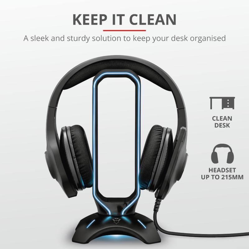 CASTI. Trust - accesorii GXT 265 Cintar RGB Headset Stand "TR-23647"