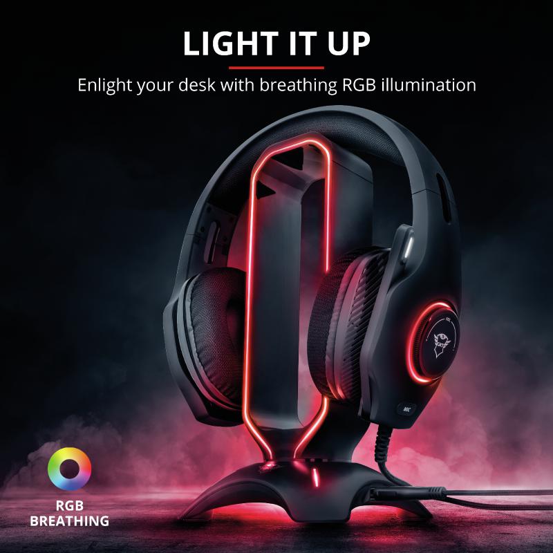CASTI. Trust - accesorii GXT 265 Cintar RGB Headset Stand "TR-23647"