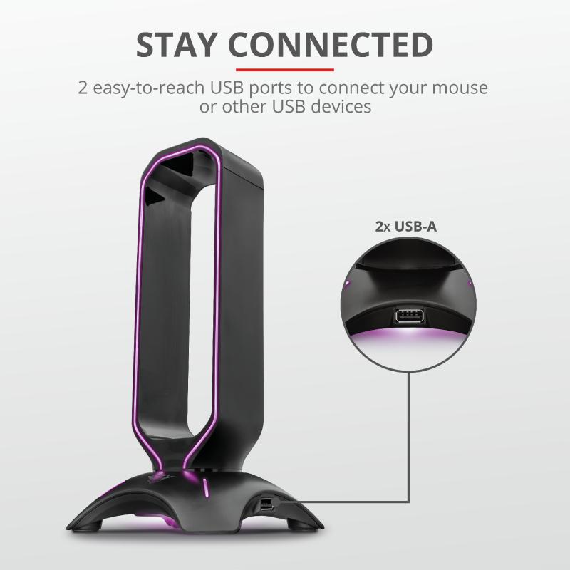 CASTI. Trust - accesorii GXT 265 Cintar RGB Headset Stand "TR-23647"