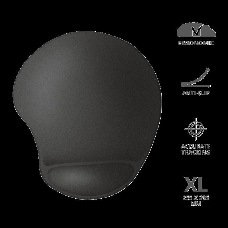 Mouse PAD TRUST, "Bigfoot XL ", cu gel, cauciuc si material textil, 295 x 255 x 19 mm, negru, "TR-23728"