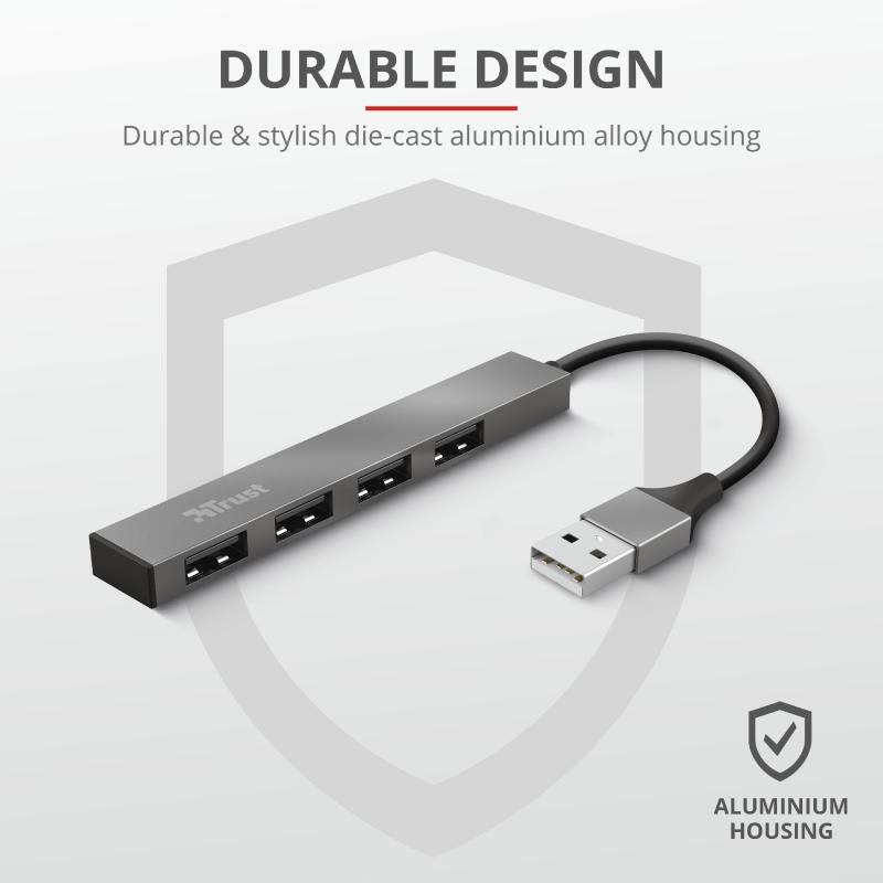 Trust Halyx Aluminium 4 Mini USB Hub "TR-23786"